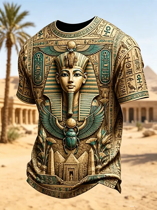 Men's Ancient Egyptian Pharaoh Print T-Shirt