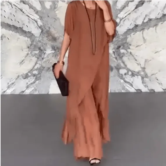 💖Women's irregular top and loose pants set(Top + Pants)