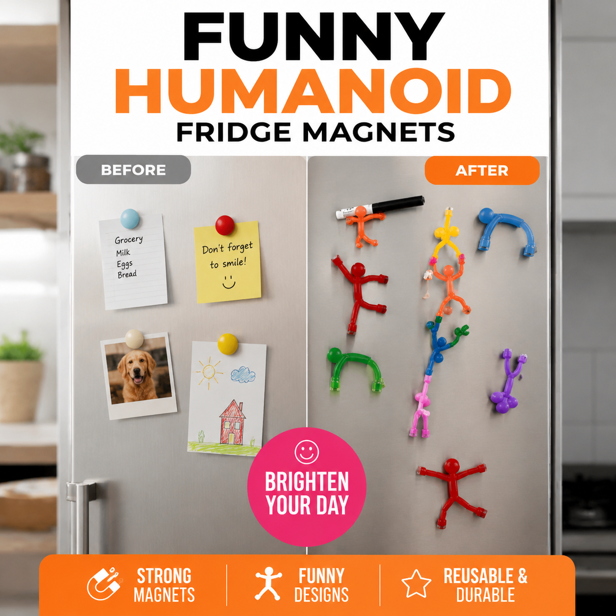 Multipurpose Funny Humanoid Fridge Magnets