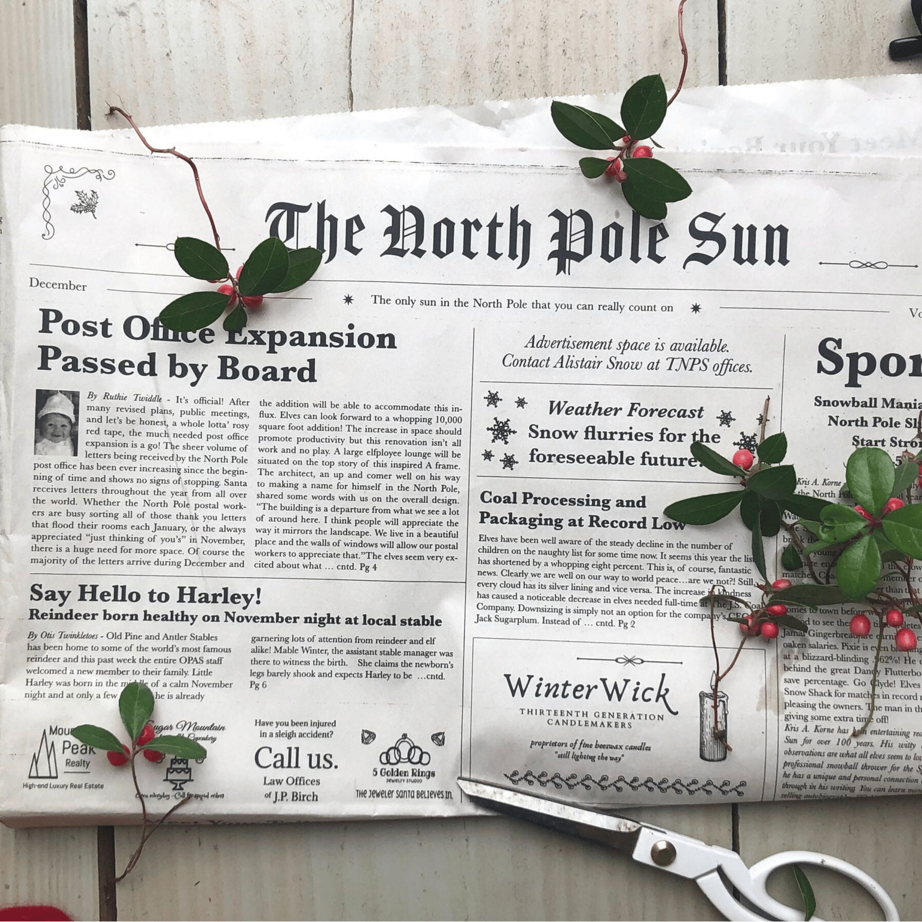 🔥LAST DAY 50% OFF - 🎁✨North Pole Newspaper Christmas Gift Wrap