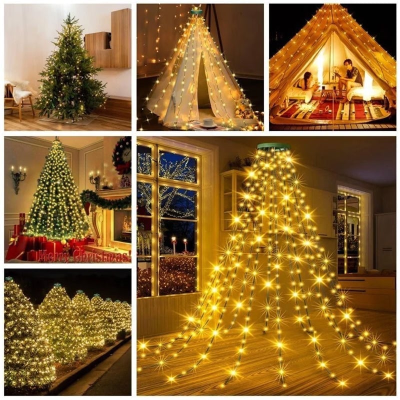 Christmas Tree Waterfall Lights with Ring🔥BUY 2 FREE SHIPPING