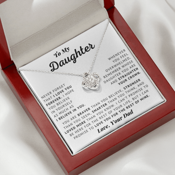 Castle Bliss To My Daughter - Believe In Yourself - Love Knot Necklace