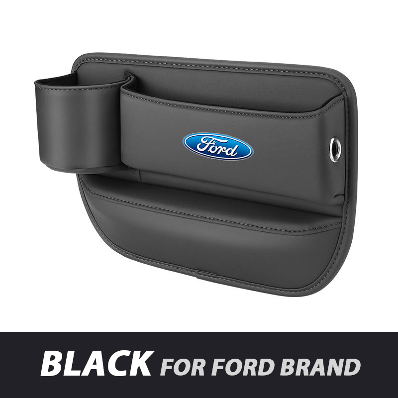 Azemov📣50% OFF Hot Sale! 🔥Exclusive Logo Leather Car Seat Storage Box With Water Cup Holder