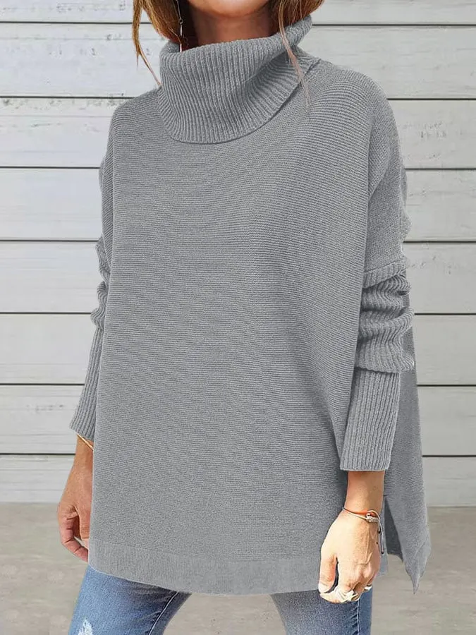 Women's Turtleneck Loose Bat Sleeve Sweater