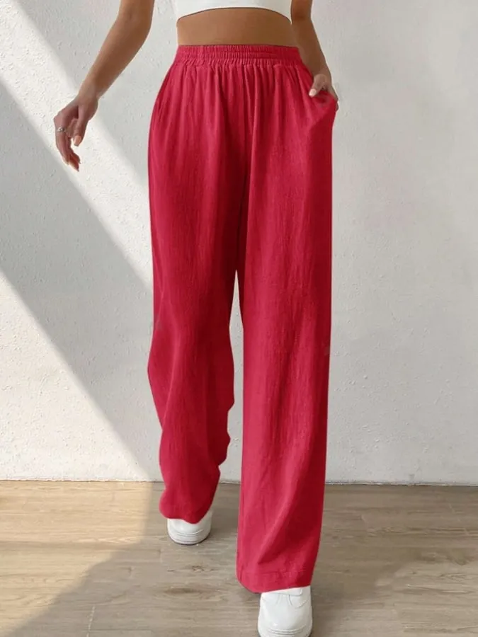 Women'S Solid Color Casual Trousers