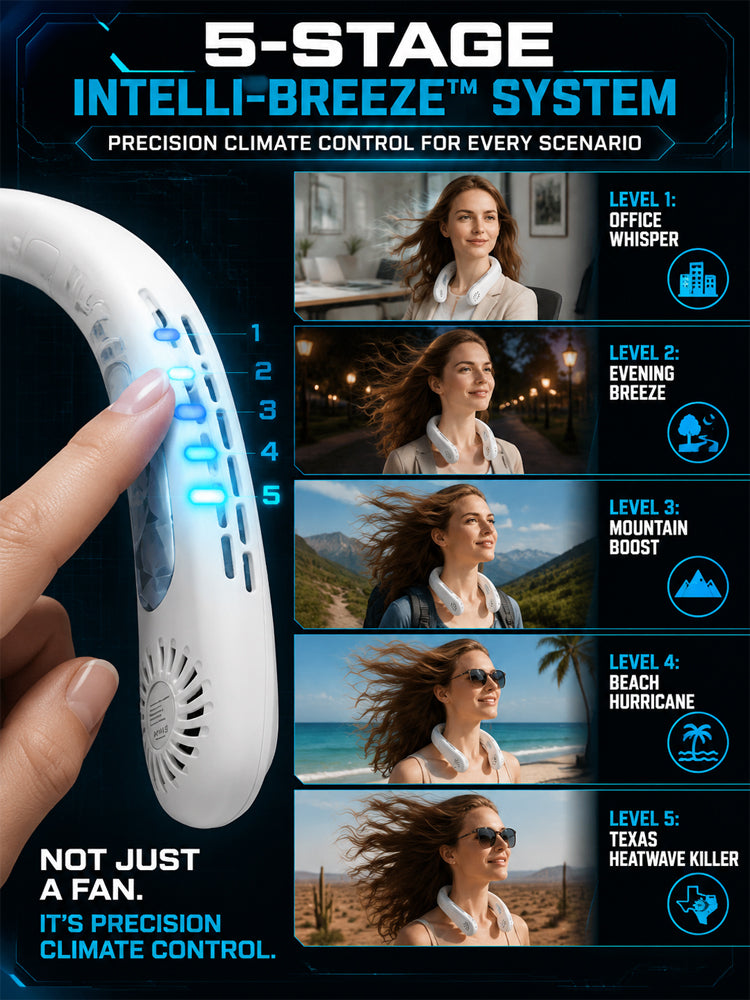 [Wearable Air Conditioner] Cooling Neck Fan —Instant 5C Cooling | 50% Off Today 🌬️ Whisper Quiet Tech🍃