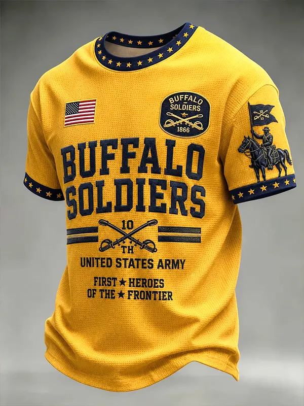 Men's Buffalo Soldiers 10th Cavalry Regiment Art Print T-Shirt