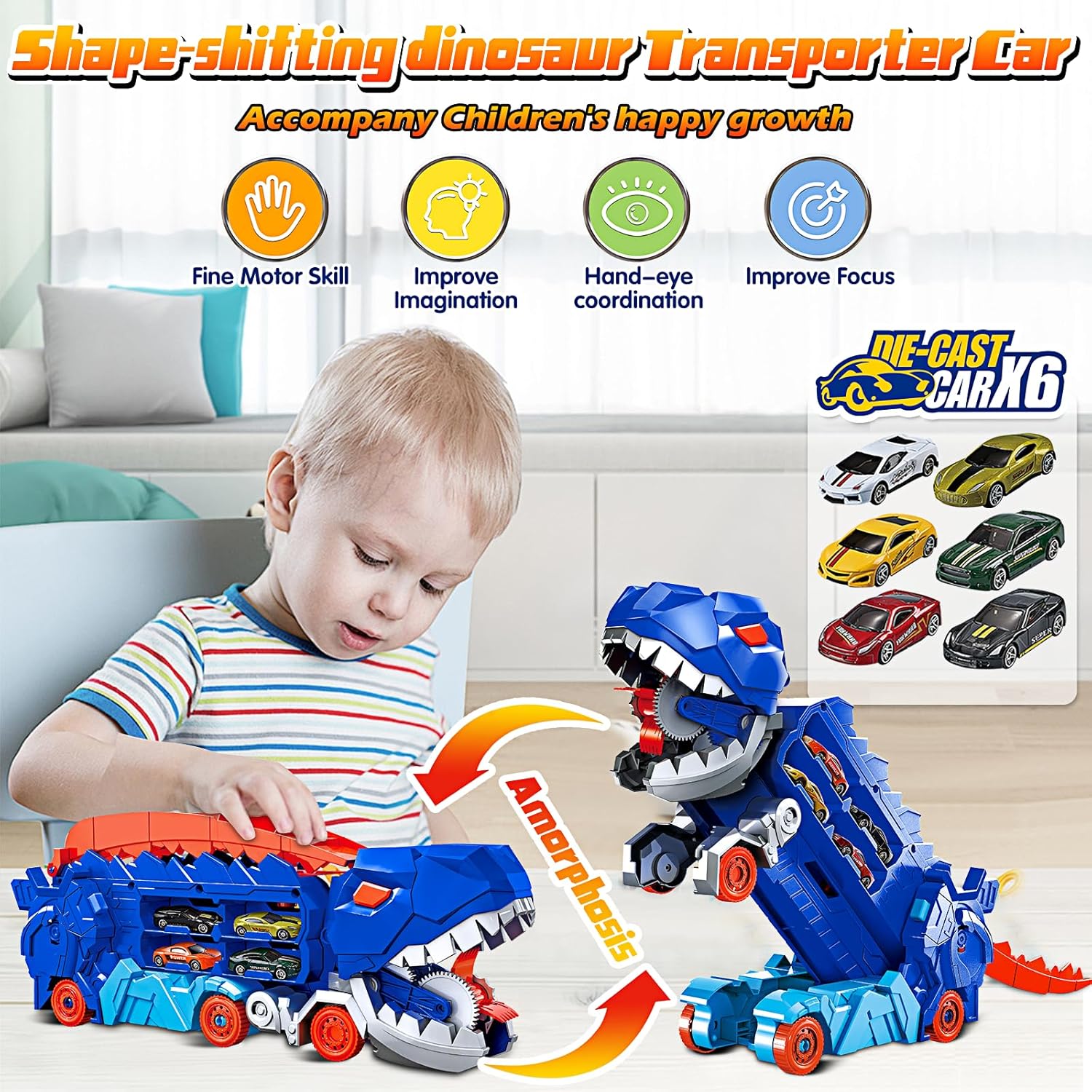 🔥Black Friday Sale -✨Dinosaur Transformed Truck Toy
