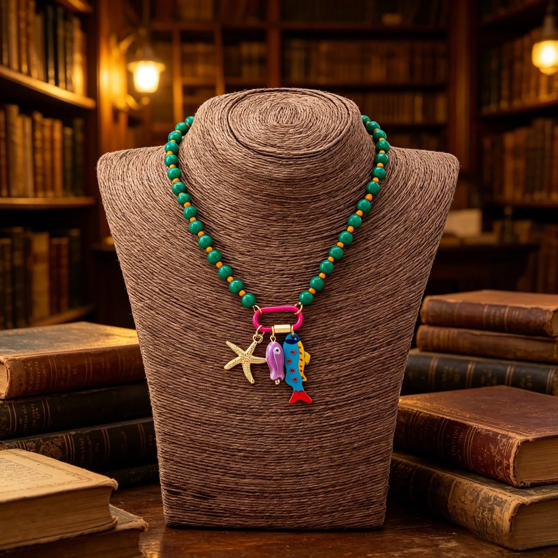 🌈✨3pc Summer Layered Beaded Dopamine Necklace Set 🦀Colorful Fish and Starfish Charms🐠