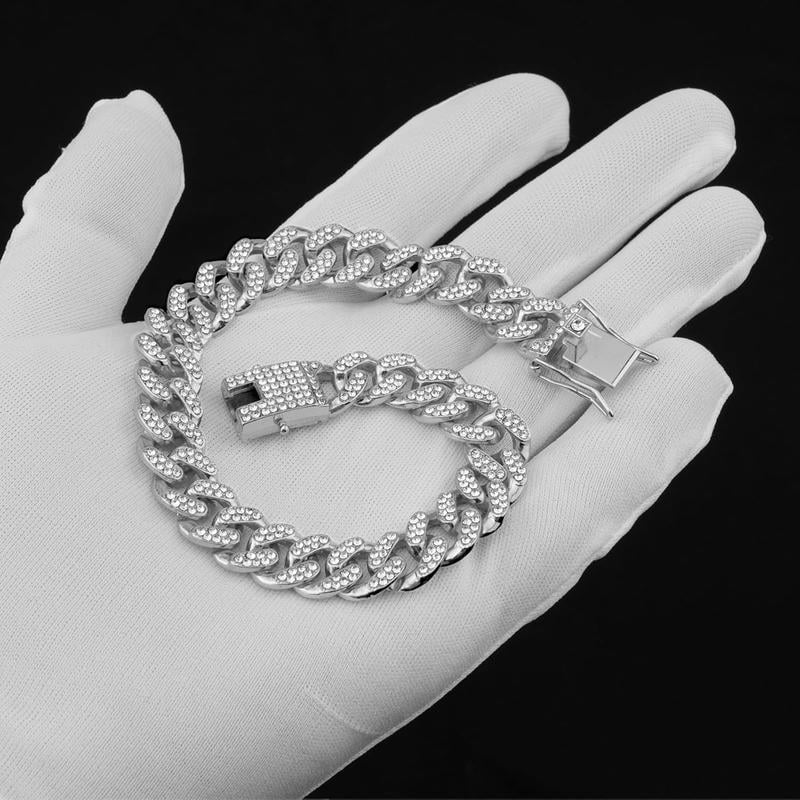 🔥Dog Chain Collar Dog Necklace Diamond Cuban Link Dog Collar