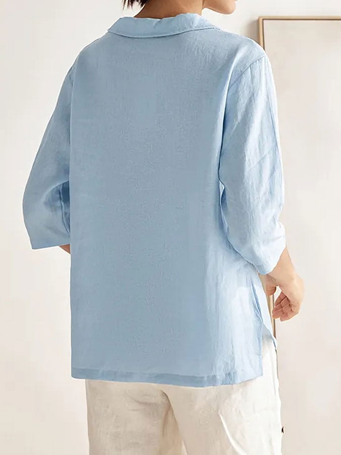 Women's cotton and linen casual shirt