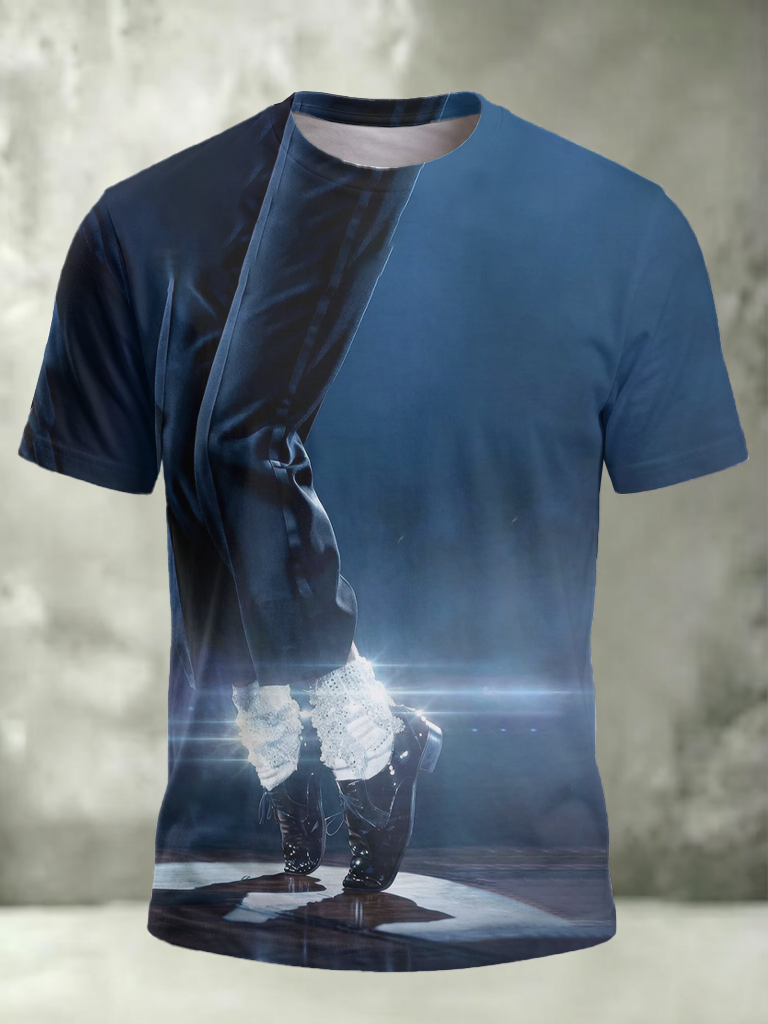 Men's 3D Realistic Classic Tap Dancing Shoes Lace Sock Stage Reflection Print T-Shirt