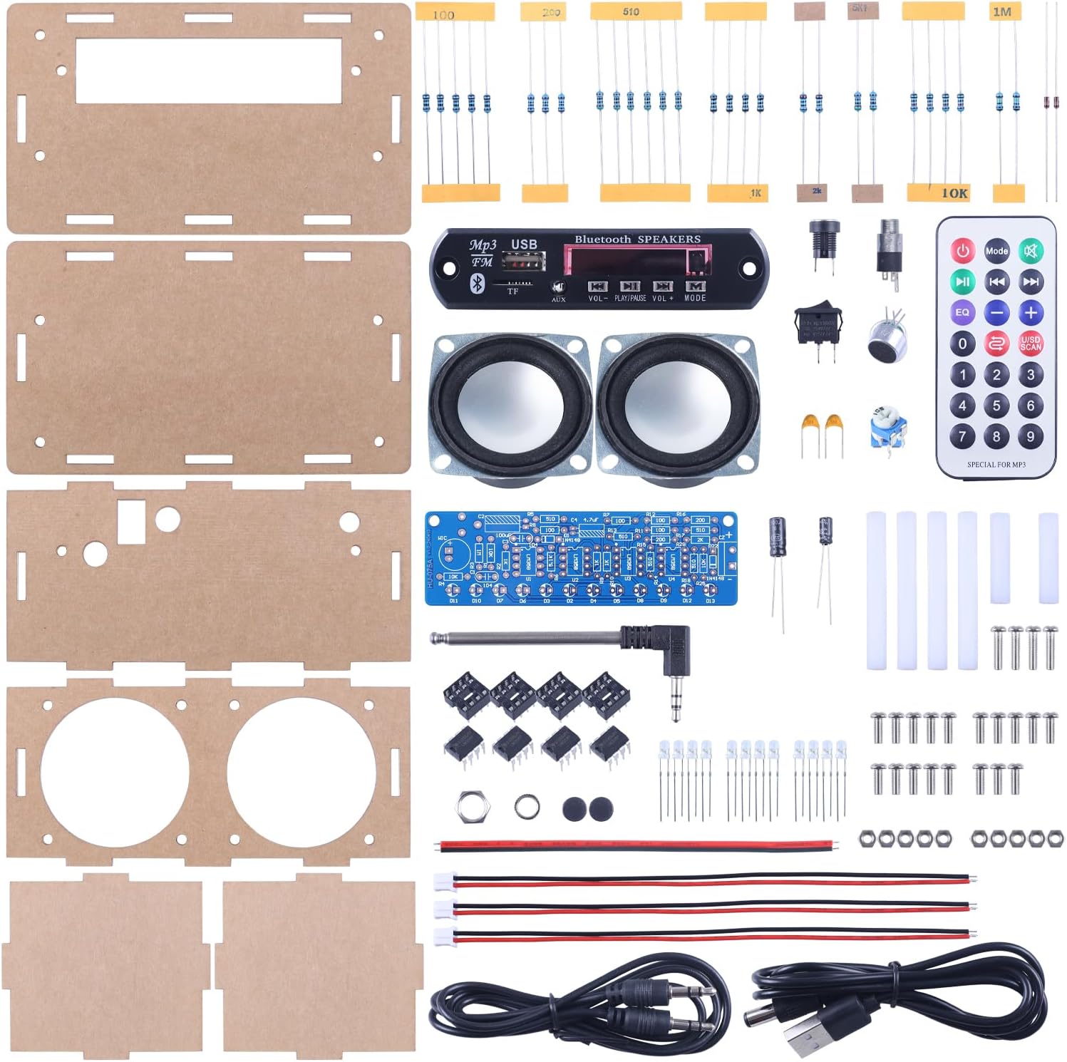 ⏰Historical Lowest Price: Save 49%- DIY Bluetooth Compatible Speaker Soldering Kit with LED Spectrum