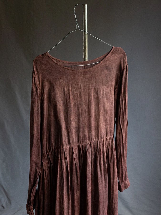 Women'S Casual Vintage Natural Cotton And Linen Dress