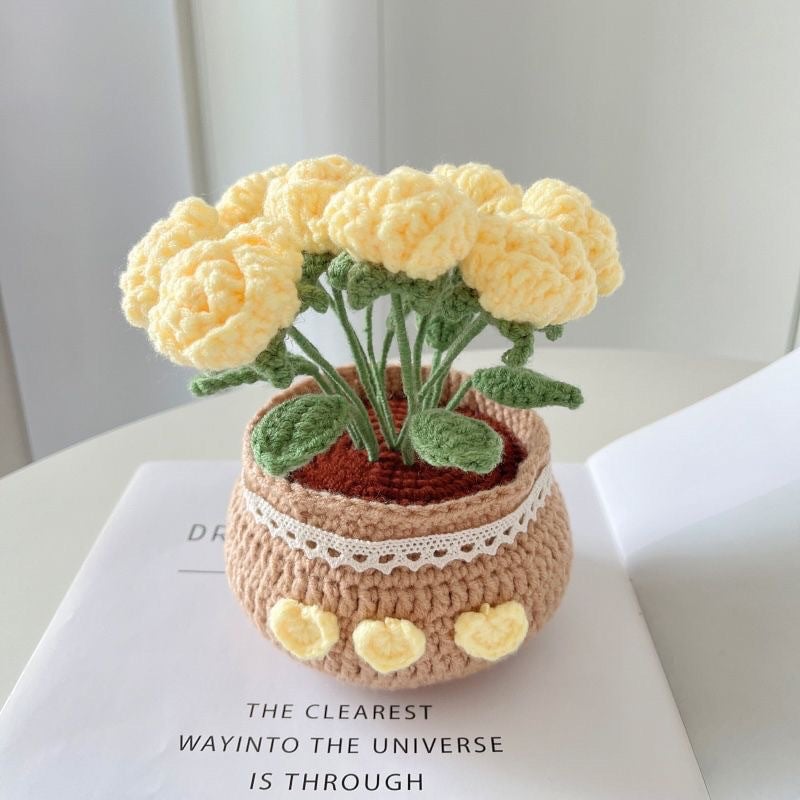 🔥Last 4 hours Sale: Save $20 -Hand-woven Flower Potted Desktop Ornaments (DIY)