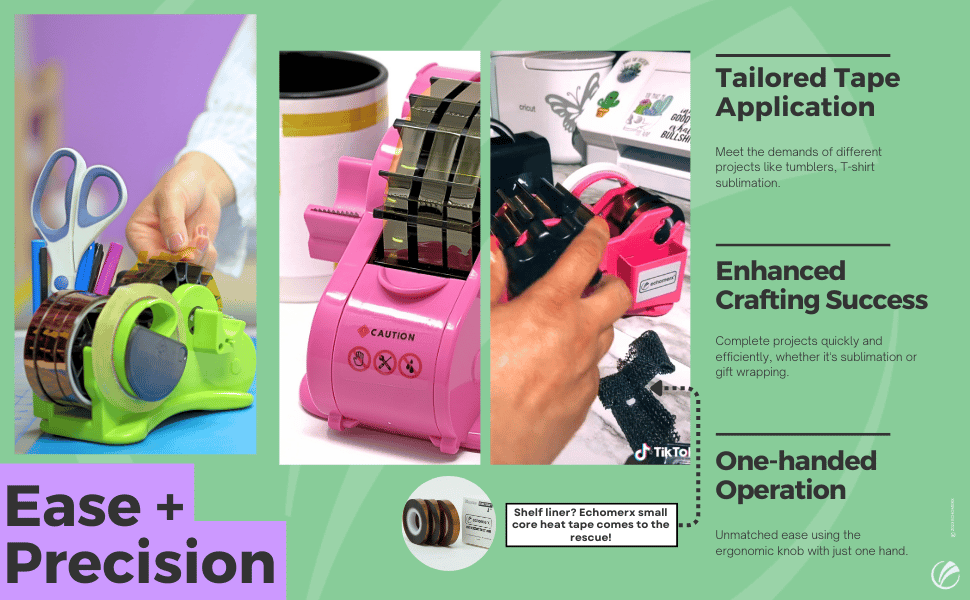 Echomerx heat tape dispensers provide tailored heat transfer tape application Echomerx heat tape dispensers provide tailored heat transfer tape application