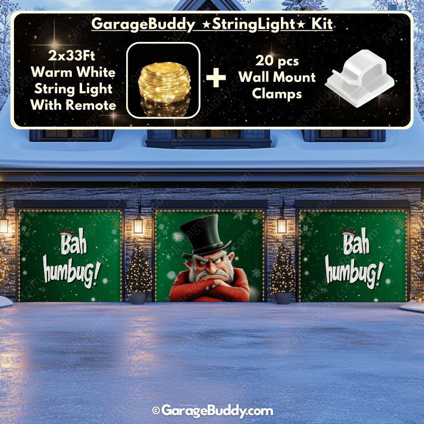 Garage Buddy | Bah Humbug | Christmas Garage Door Cover