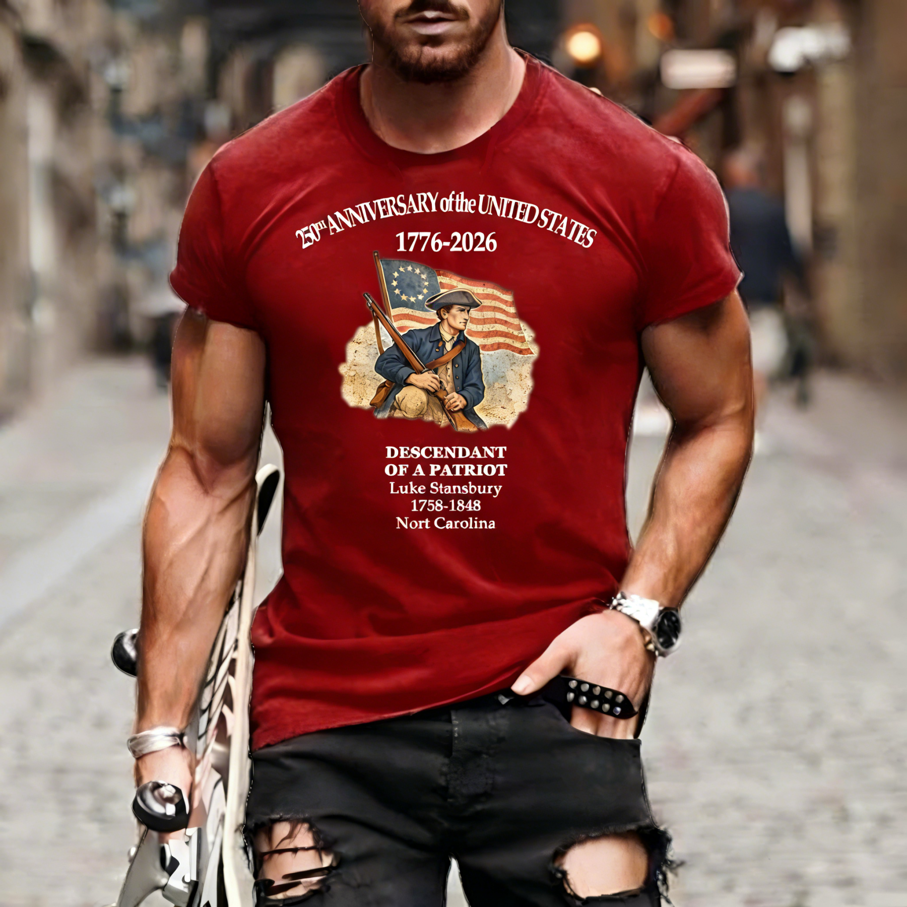 [Copy]Men's Retro 250th Anniversary of the United States Independence Day Cross Print Polo Shirt