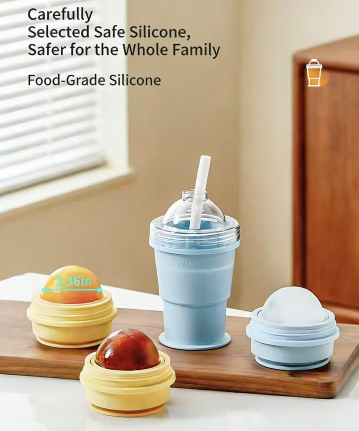 🔥2-in-1 Collapsible Silicone Ice🧊 Ball Maker Cup
