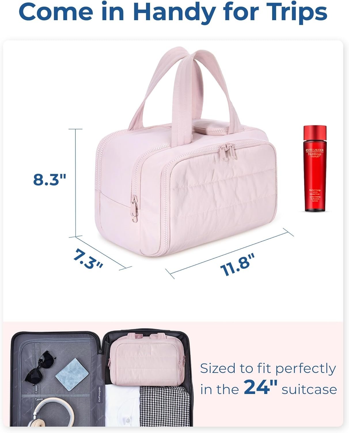 🔥LAST DAY 49% OFF - Large Wide-open Travel Makeup Bag