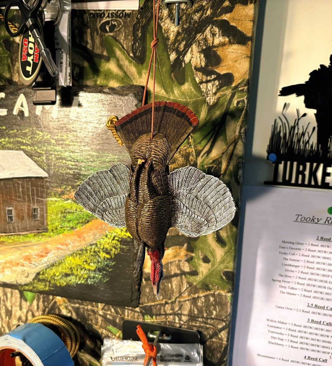 Miniature Wild Turkey Carved Hanging Ornament