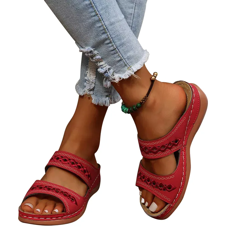 Grishay Ladies Cutout Flat Casual Slippers