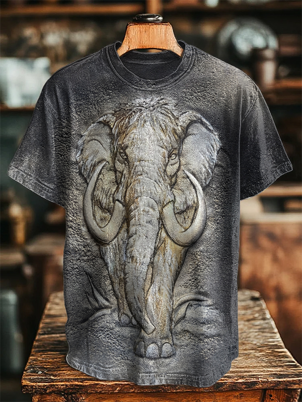 Men's Elephant Art Print T-Shirt