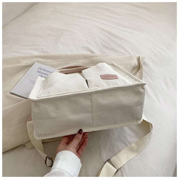 Corduroy Solid Color Tote Bag, Shoulder Bag🔥(Buy 2 Free Shipping)
