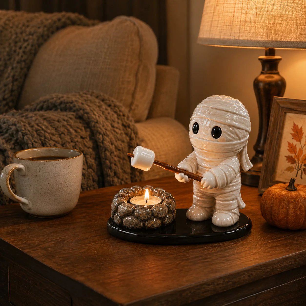 🔥LAST DAY 51% OFF🍂👻Halloween Campfire Tealight Holder ✨– Cozy Spooky Tabletop Décor