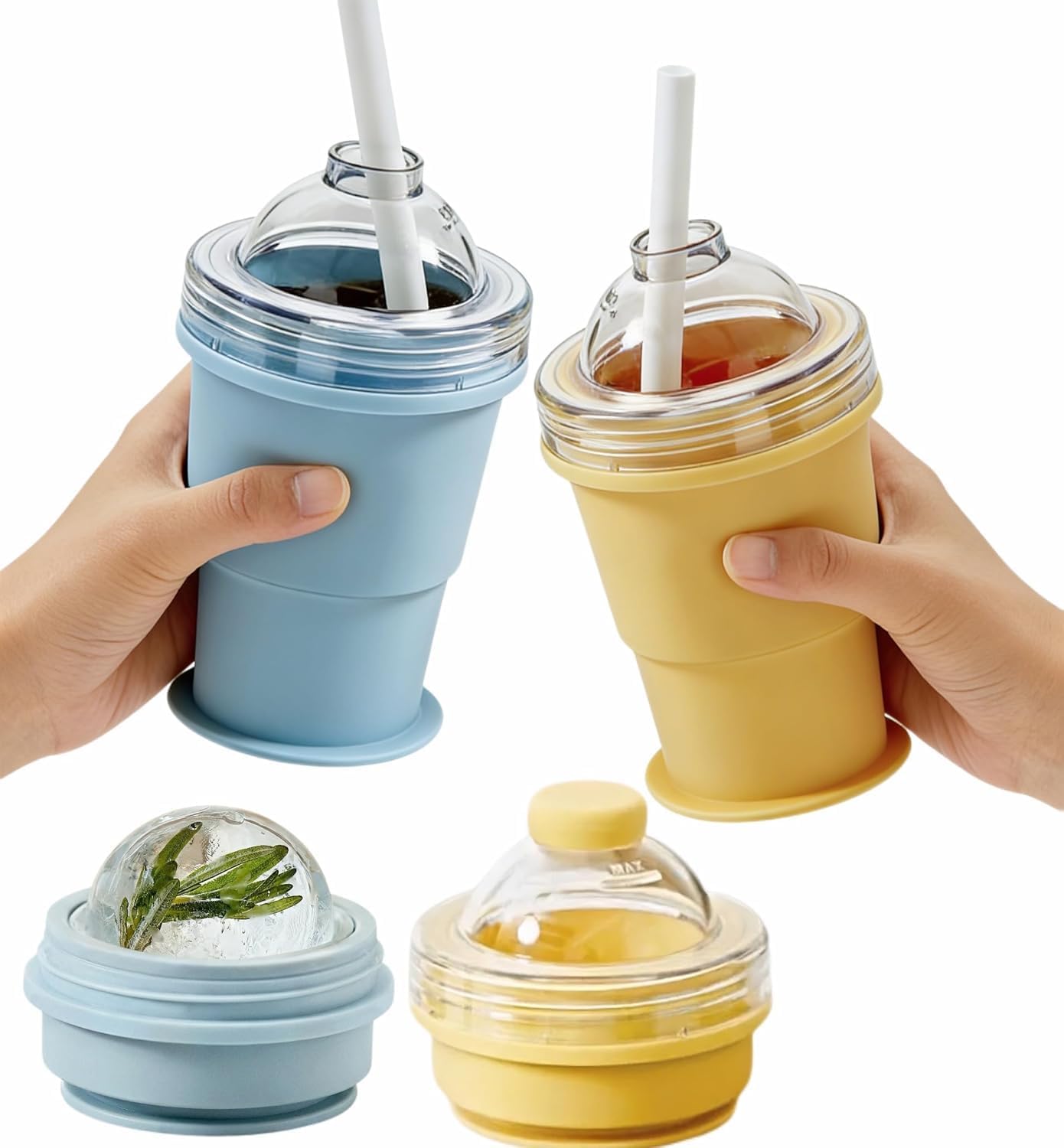 🔥2-in-1 Collapsible Silicone Ice🧊 Ball Maker Cup