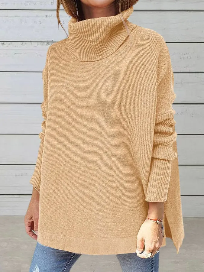 Women's Turtleneck Loose Bat Sleeve Sweater