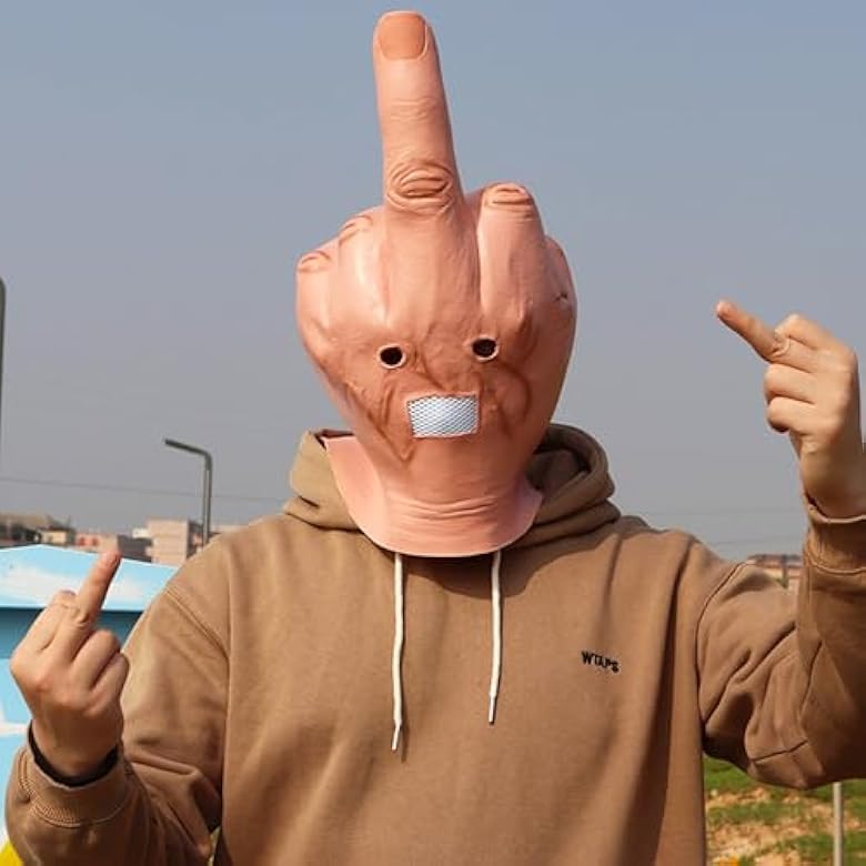 Middle Finger Funny Head Mask🖕