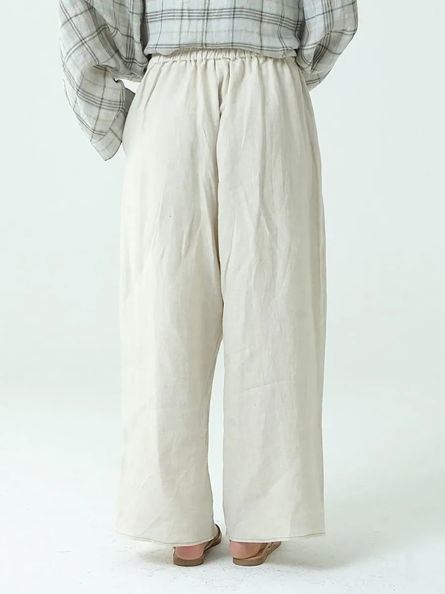 Women's Cotton Linen Loose Wide Leg Pants