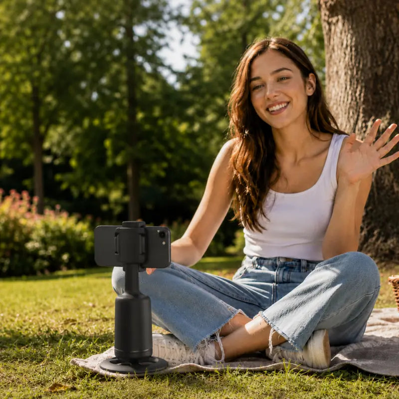 🔥 Today Only: 50% OFF — 360° AI Face-Tracking Phone Stand with Gesture Control | No App Needed