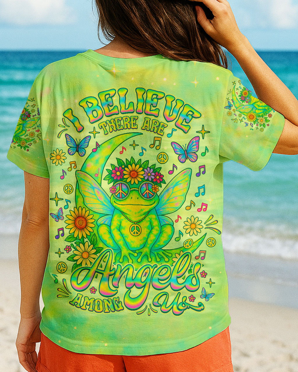 I BELIEVE THERE ARE ANGELS AMONG US FROG ALL OVER PRINT - TLNO1906252