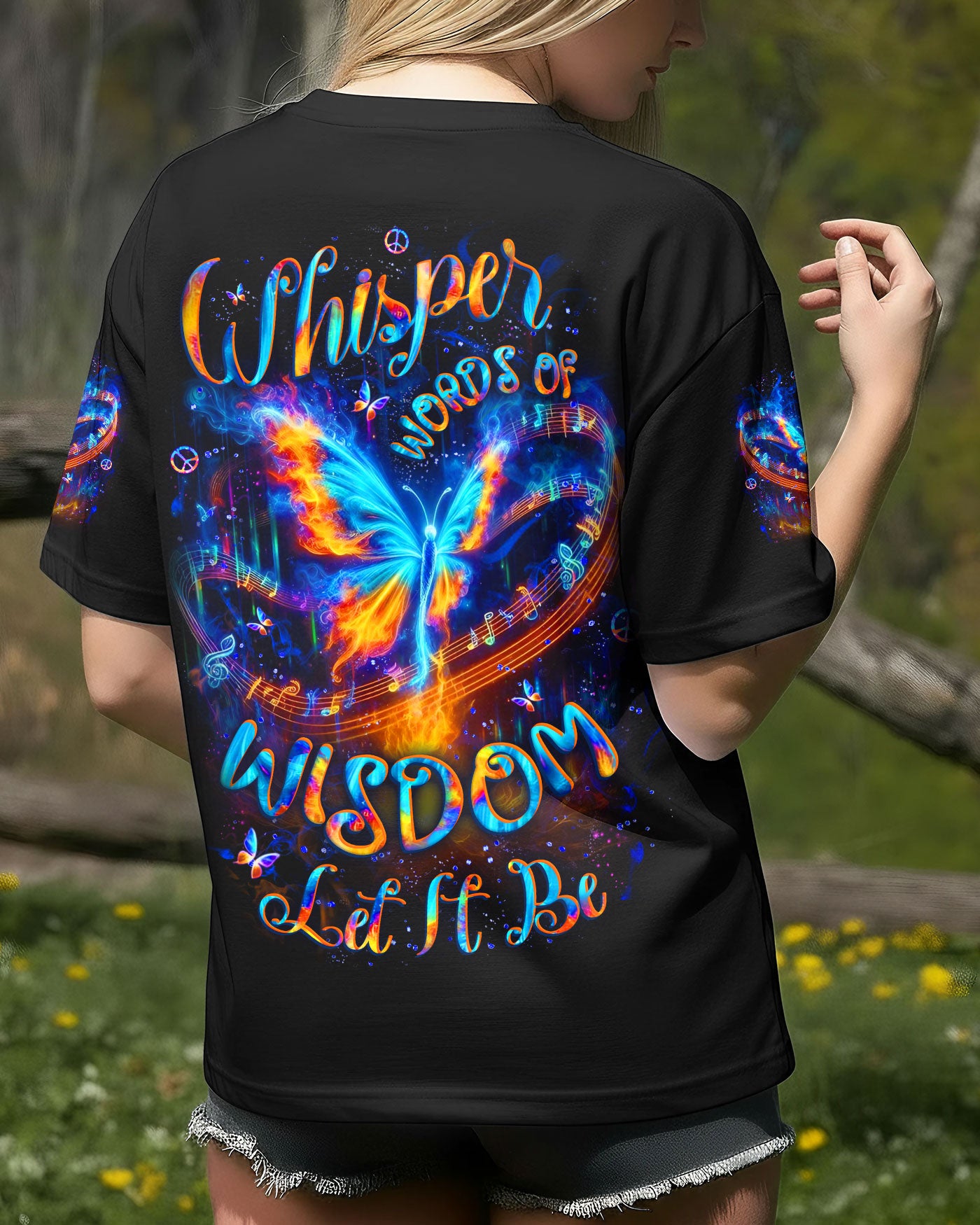 WHISPER WORDS OF WISDOM LET IT BE BUTTERFLY ALL OVER PRINT - YHLT0512251