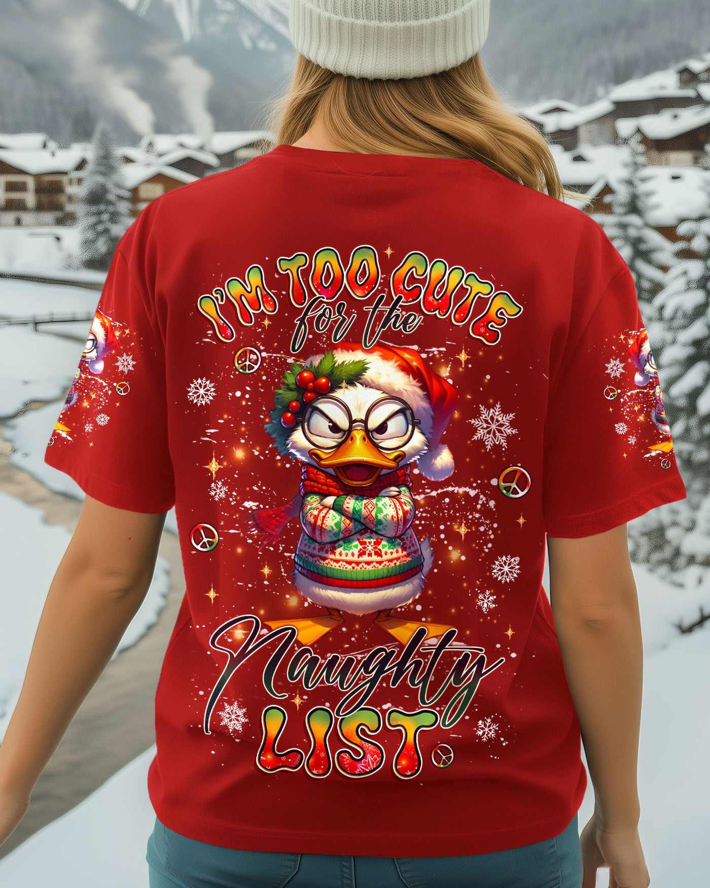 I’M TOO CUTE FOR THE NAUGHTY LIST CHRISTMAS DUCK ALL OVER PRINT - YHLT1011251