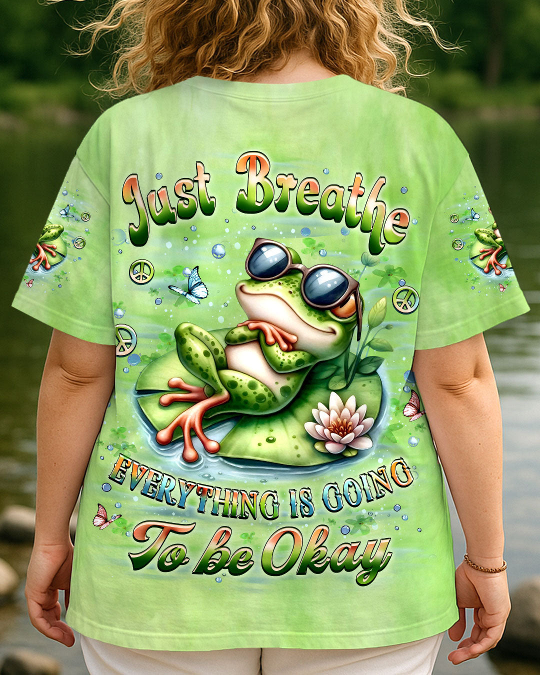 JUST BREATHE FROG ALL OVER PRINT - YHLT0610253