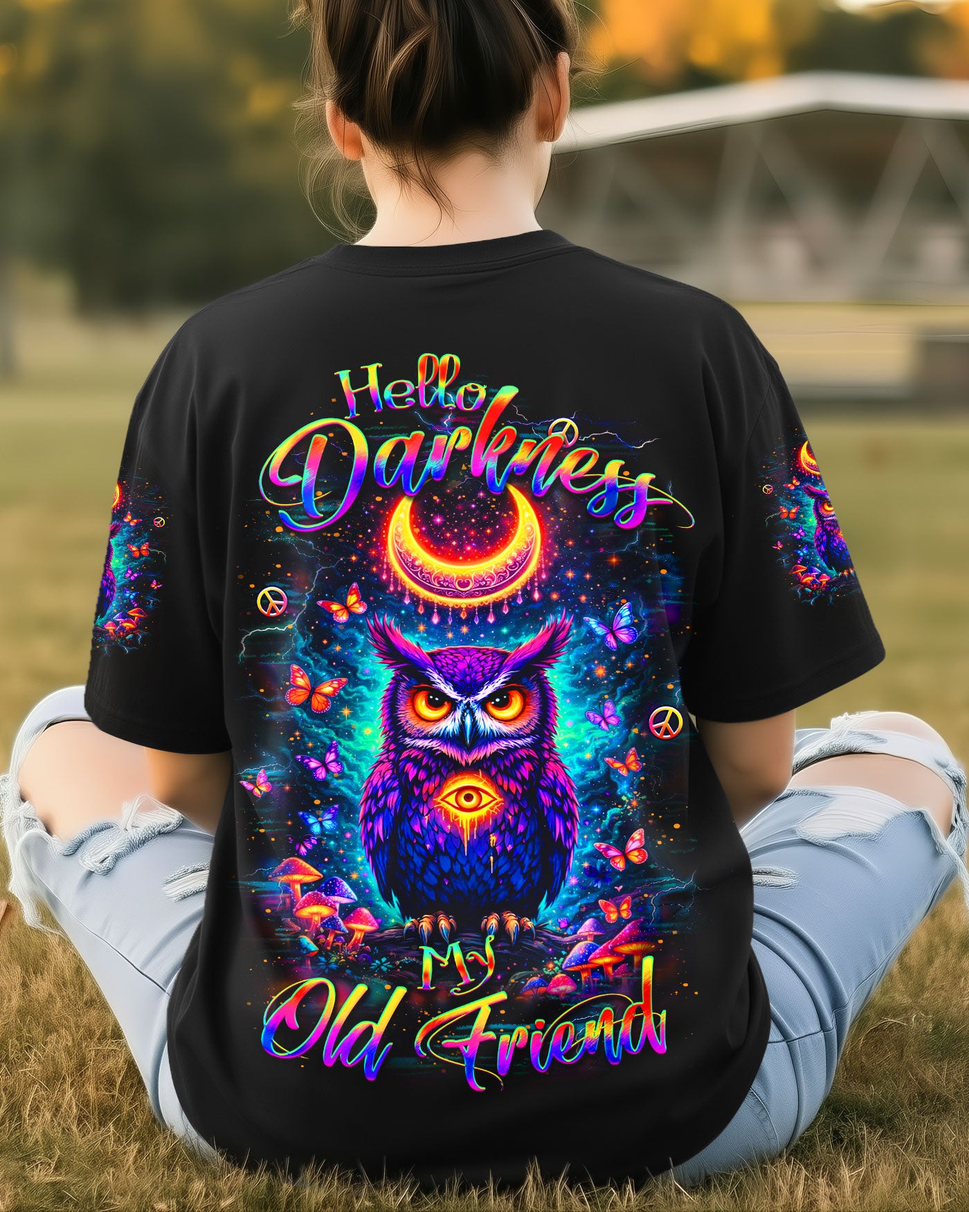 HELLO DARKNESS MY OLD FRIEND OWL ALL OVER PRINT - YHLT2402261