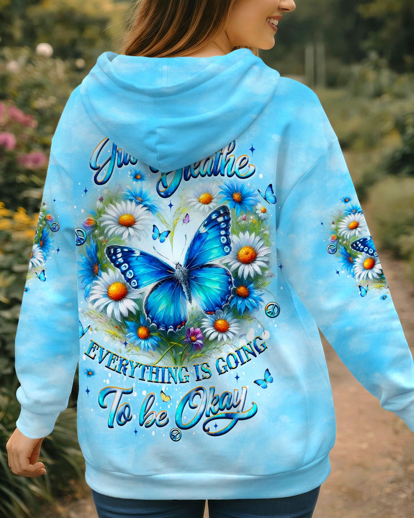JUST BREATHE BUTTERFLY ALL OVER PRINT - YHLT3001262