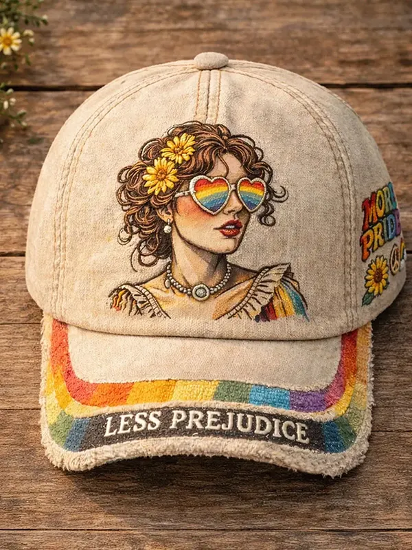 Women's Less Prejudice More Pride LGBT Print Casual Baseball Cap