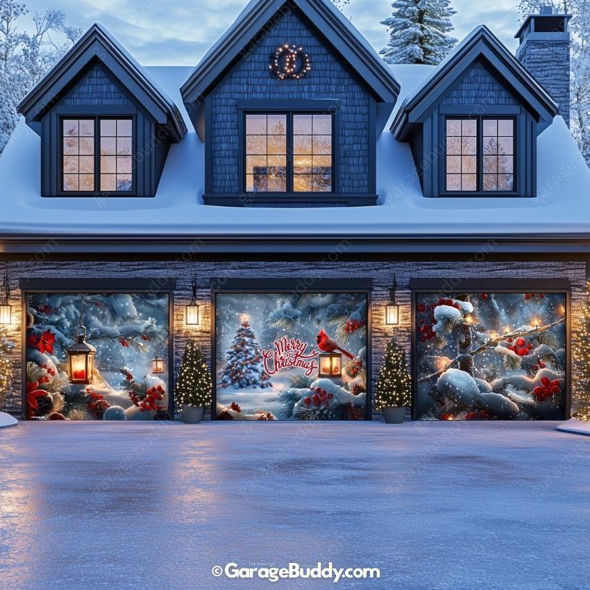 Garage Buddy | Cardinal's Christmas | Christmas Garage Door Cover