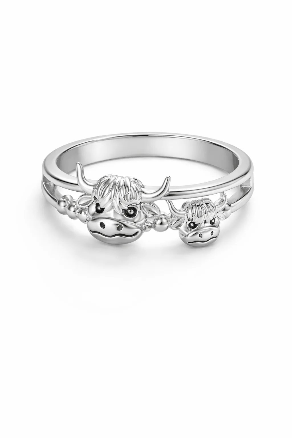 🔥LAST DAY 50% OFF-Handcrafted Highland Cow 925 Sterling Silver Adjustable Ring