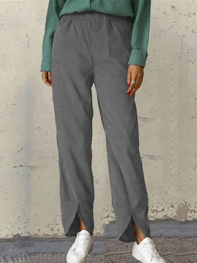 Women'S Casual Solid Color Trousers
