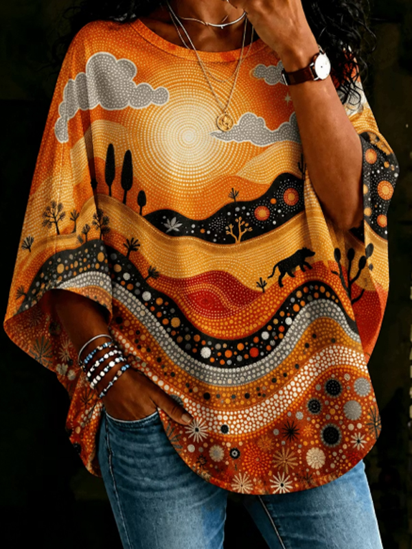 Women's African Animal Geometric Art Print Casual T-Shirt