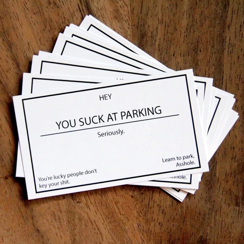 🅿️Learn to Park, Asshole--Hilarious Parking Violation Card for Inconsiderate Drivers 🚗
