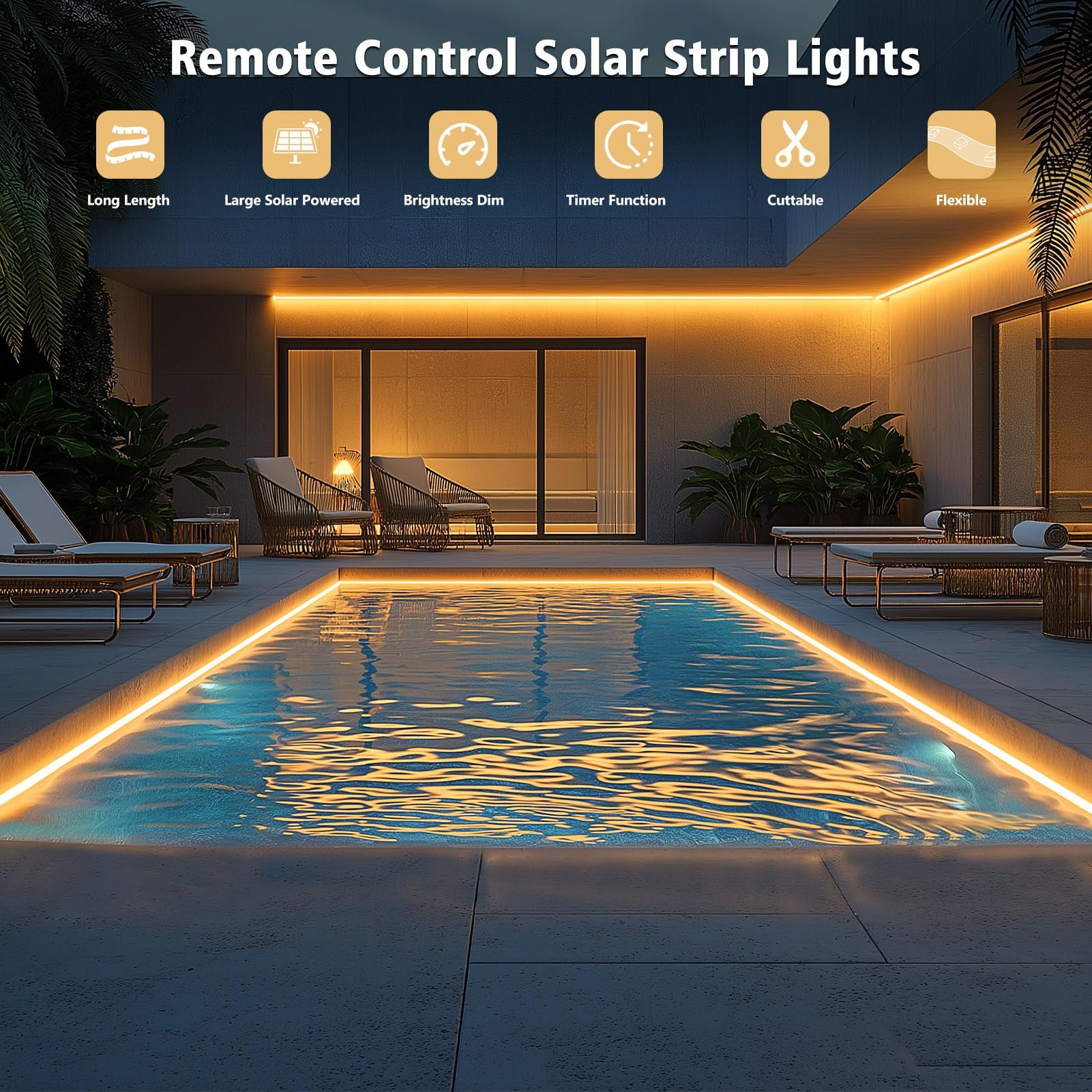 ⏰Historical Lowest Price: Save 49%-🔥Solar Powered Strip Lights Outdoor Waterproof