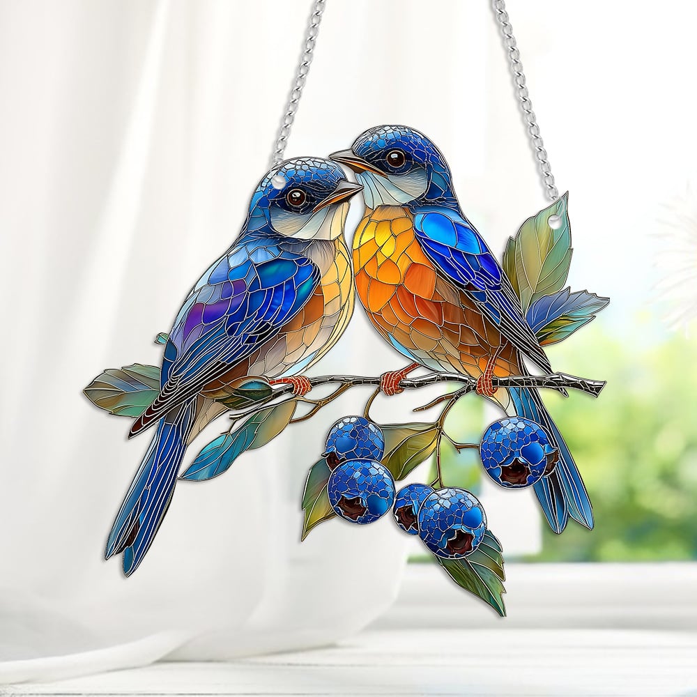 🔥LAST DAY 50% OFF - 🐦💙Bluebirds Suncatcher Ornament