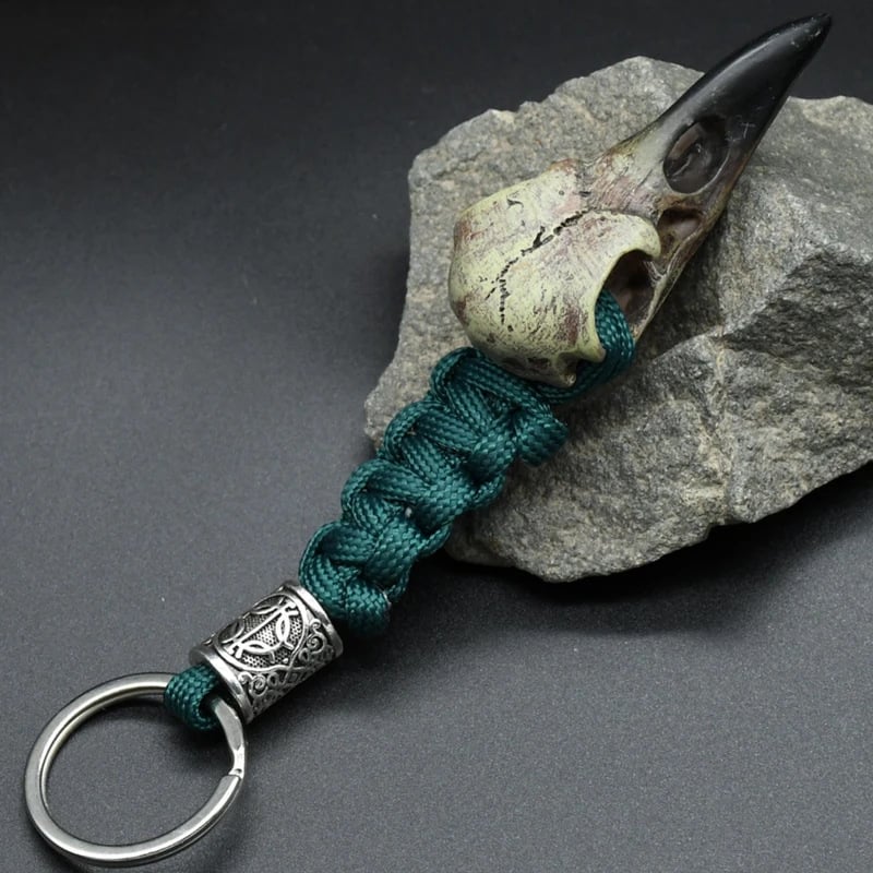 🔥Last 4 hours Sale: Save $10-💀Vikings Eagle's Head-Odin Crow Skeleton Keychain