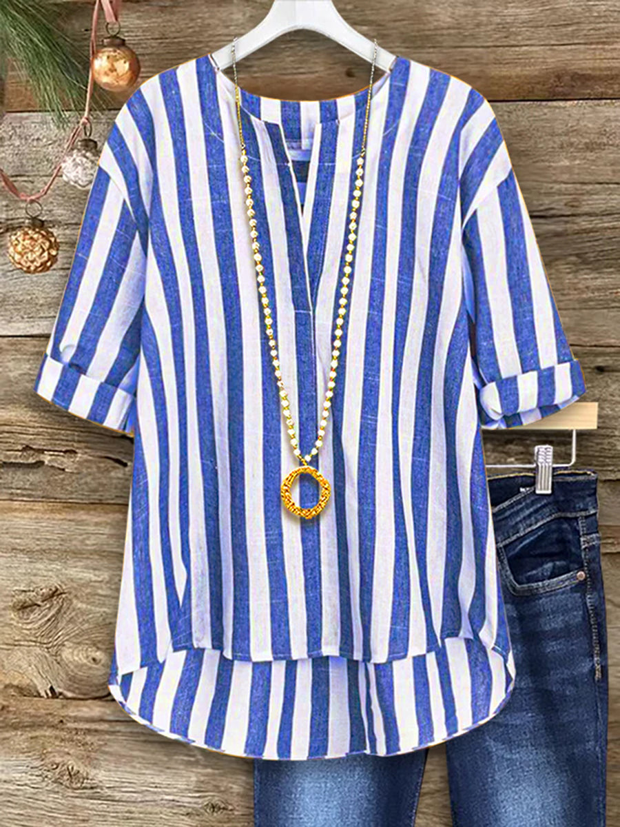 Women's Two-tone Striped Top